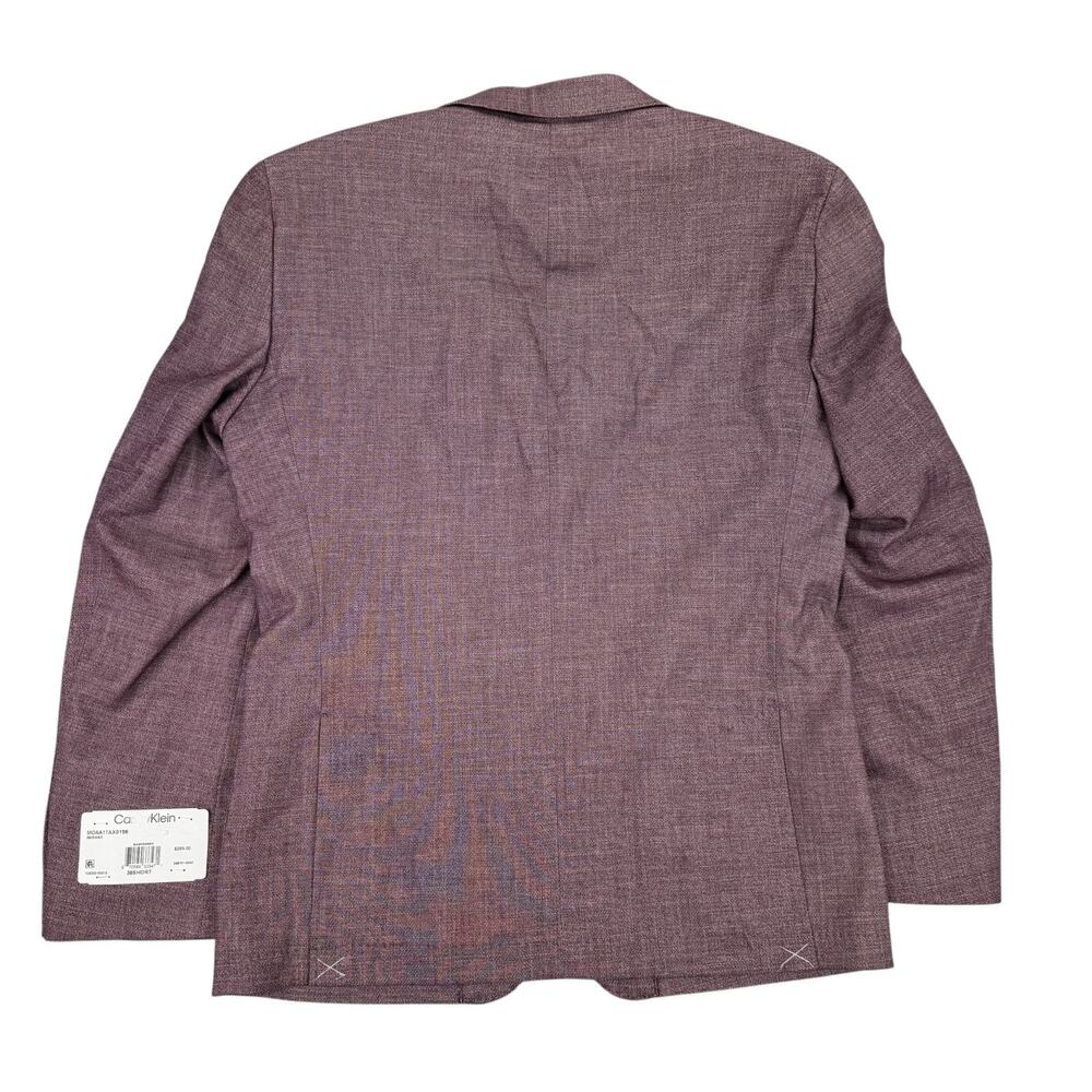 Calvin Klein Mens X Slim Fit Soft Solid Sport Coat Raspberry Red 38S - Picture 4 of 5